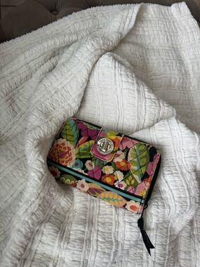 Vera Bradley Quilted Floral Multi-Color Zip Phone Wallet